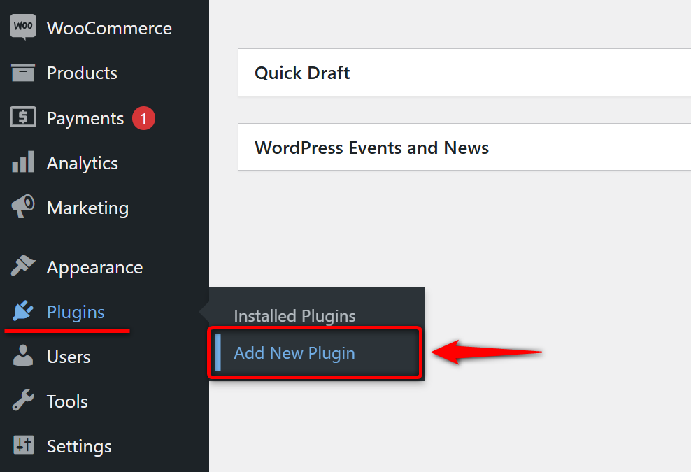 Add a new plugin on your wordpress website