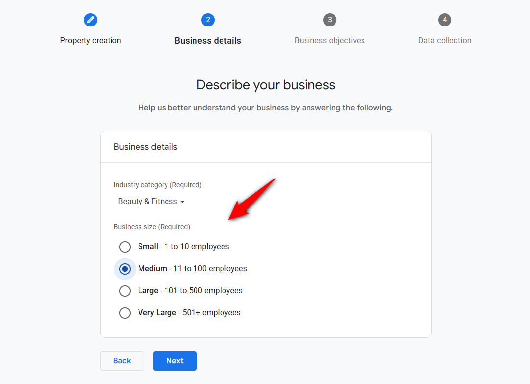 Describe your business details for woocommerce google analytics integration