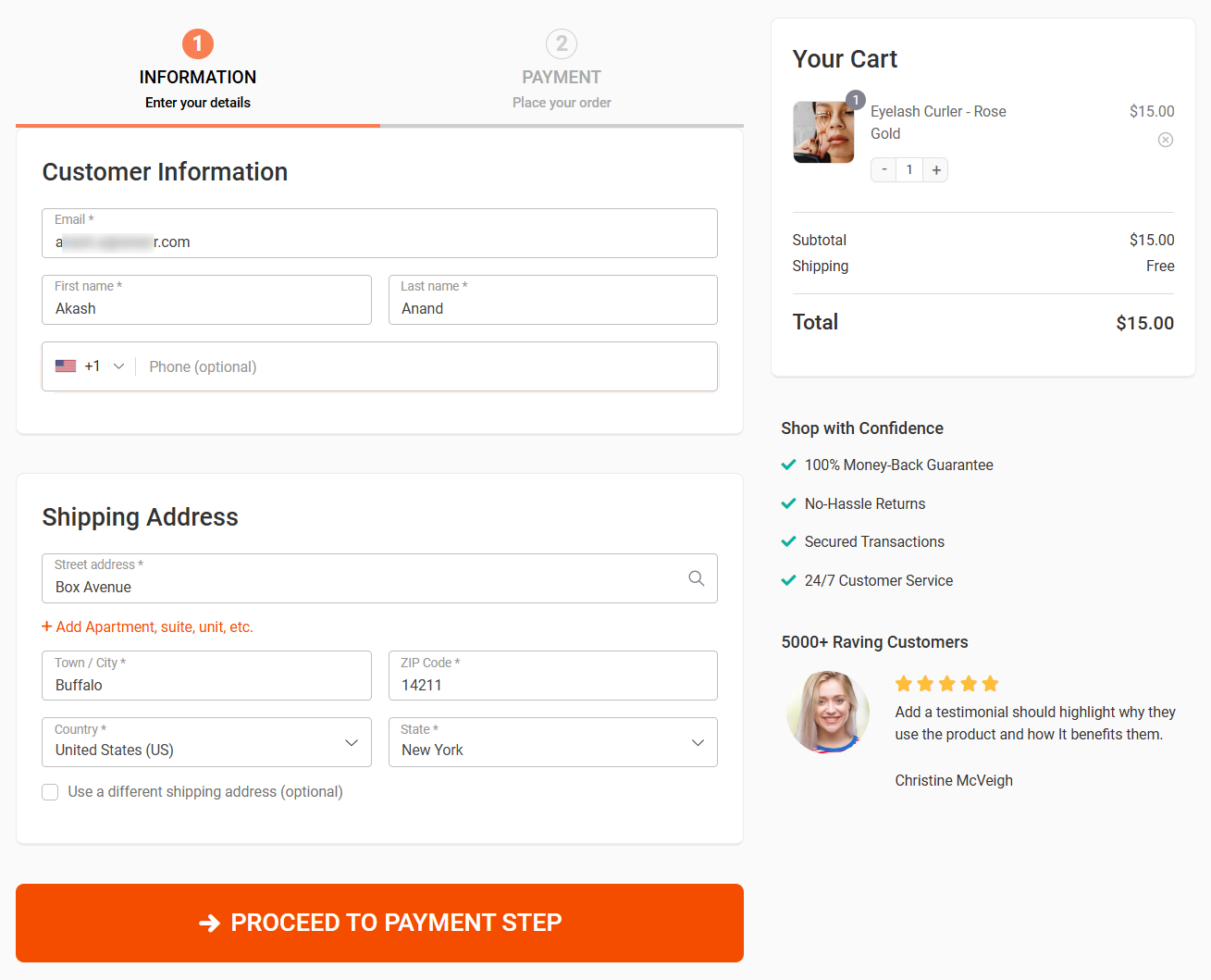 Pre-filled checkout form for woocommerce customer login