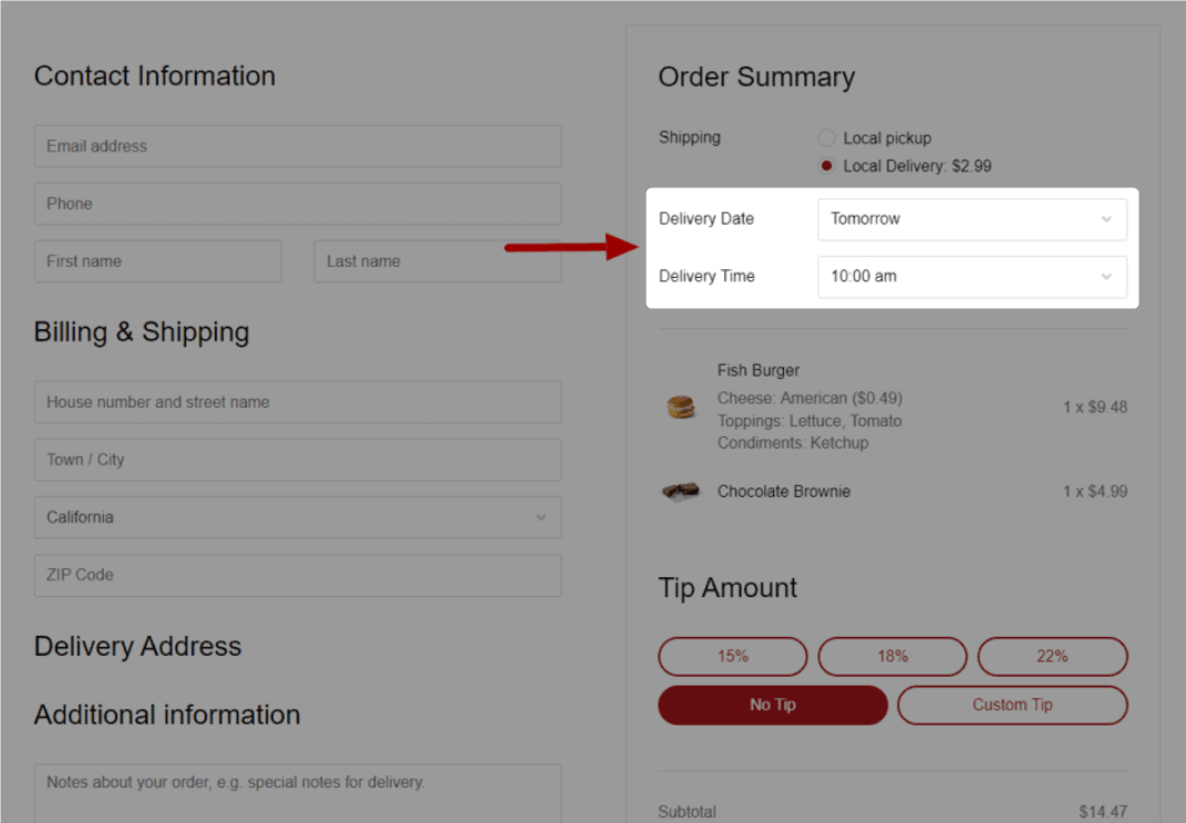 Adding Custom field on WooCommerce checkout page example - delivery date and time