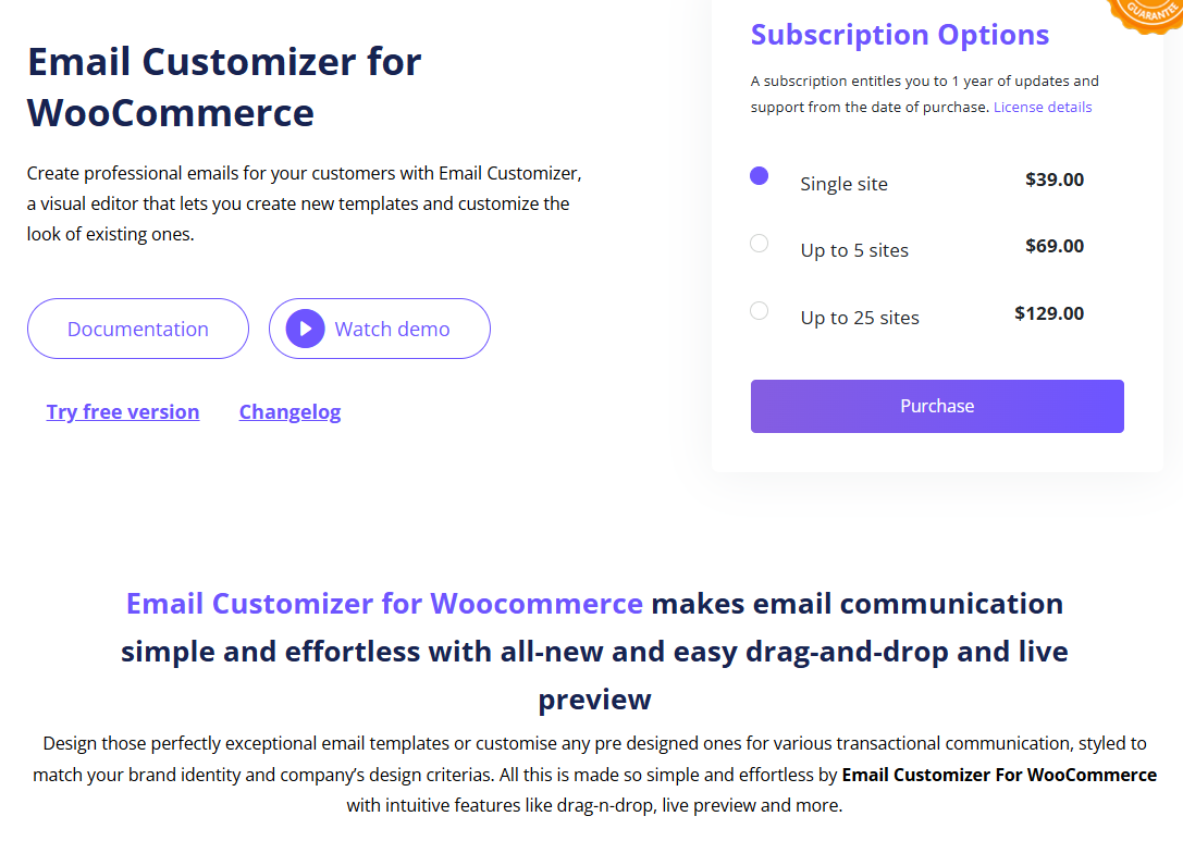 Email Customizer for WooCommerce plugin