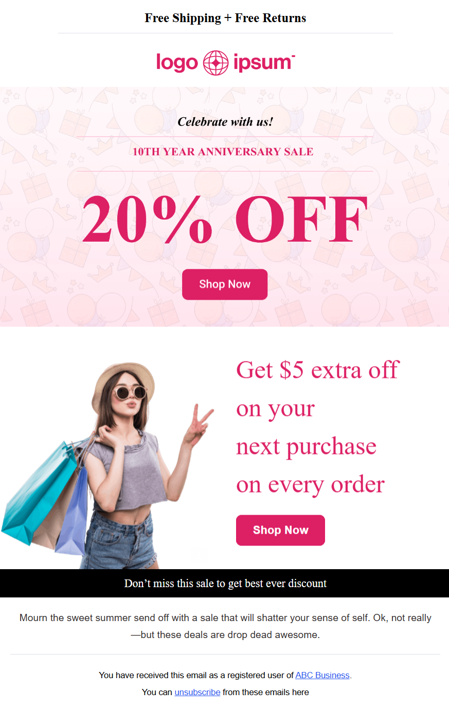 flash sale woocommerce email template