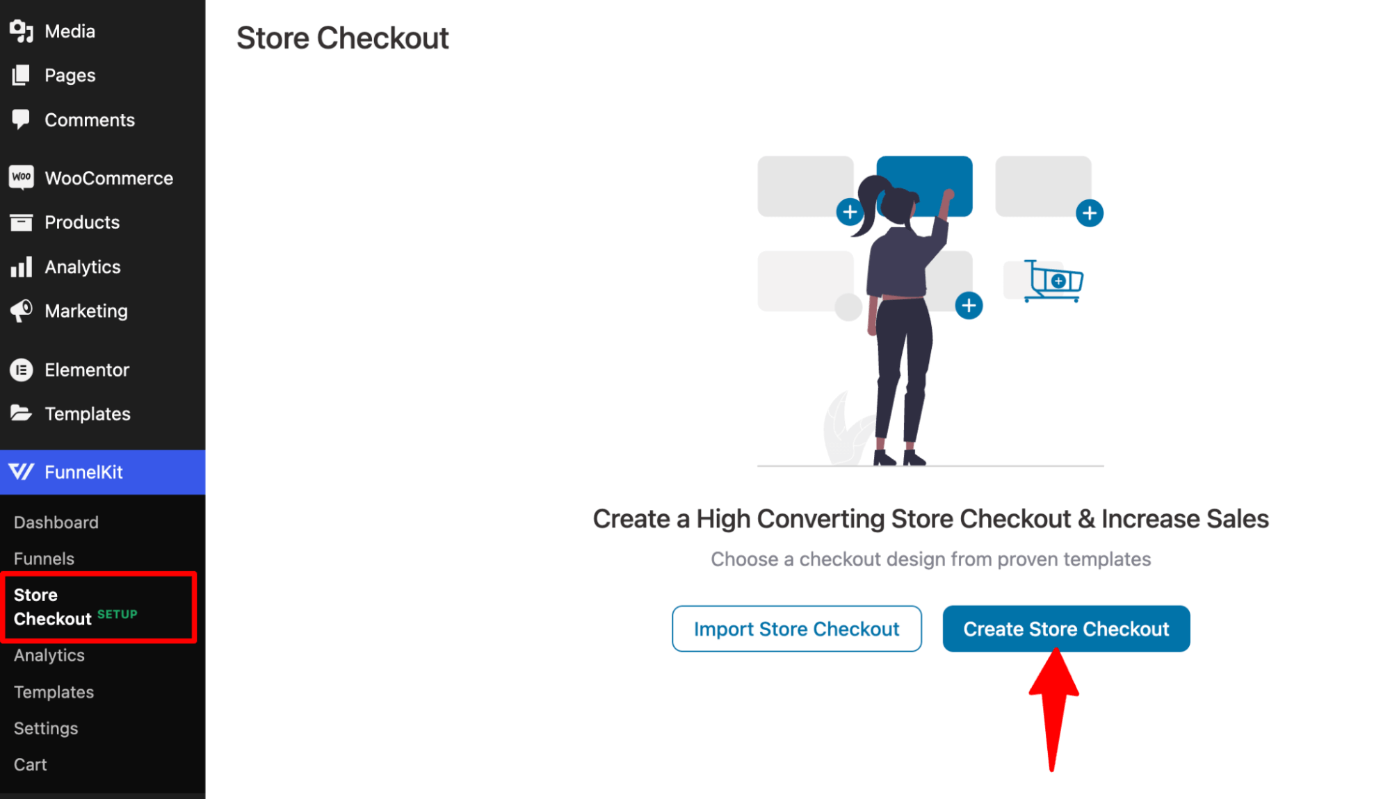 hit create store checkout