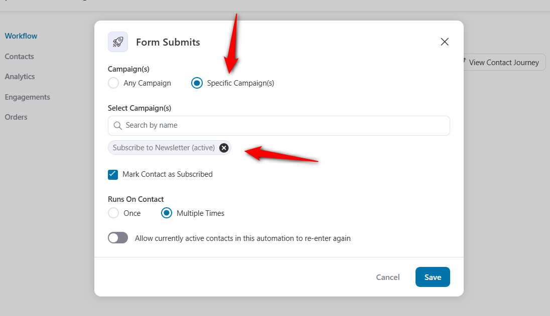 Configuring the event trigger