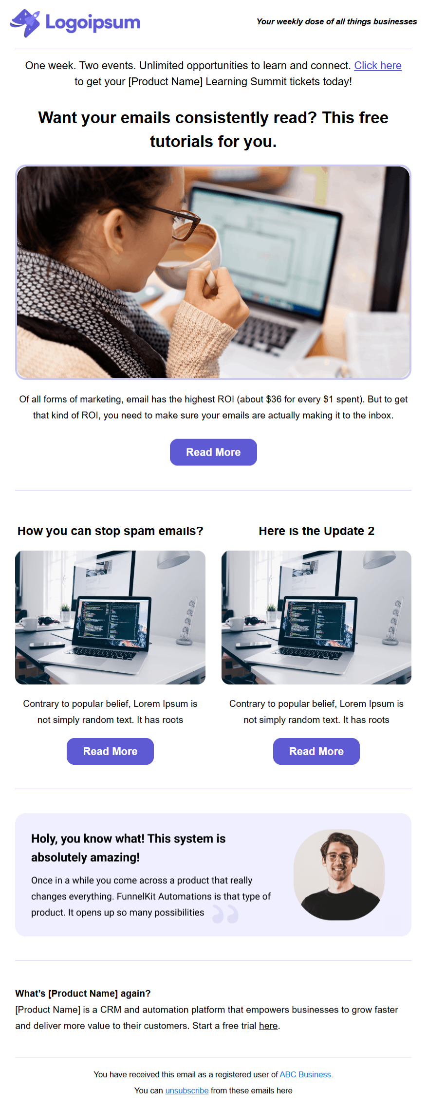 newsletter woocommerce email template