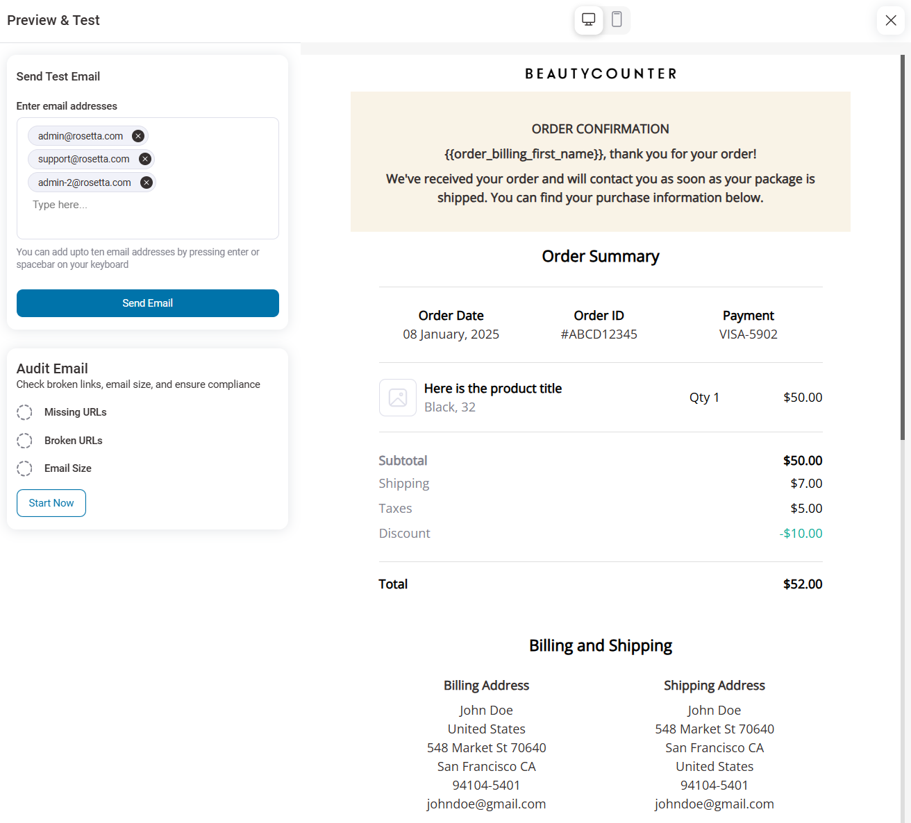 preview and test your woocommerce order emails