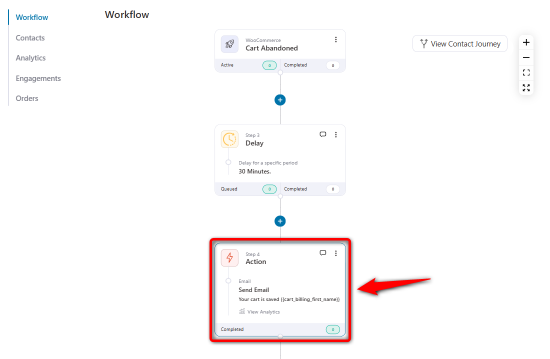 Locate the send email action which we have to customize for woocommerce email templates