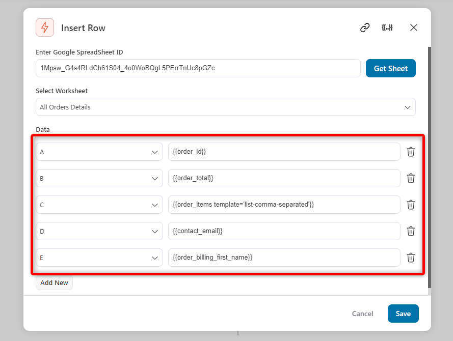 Adding merge tags