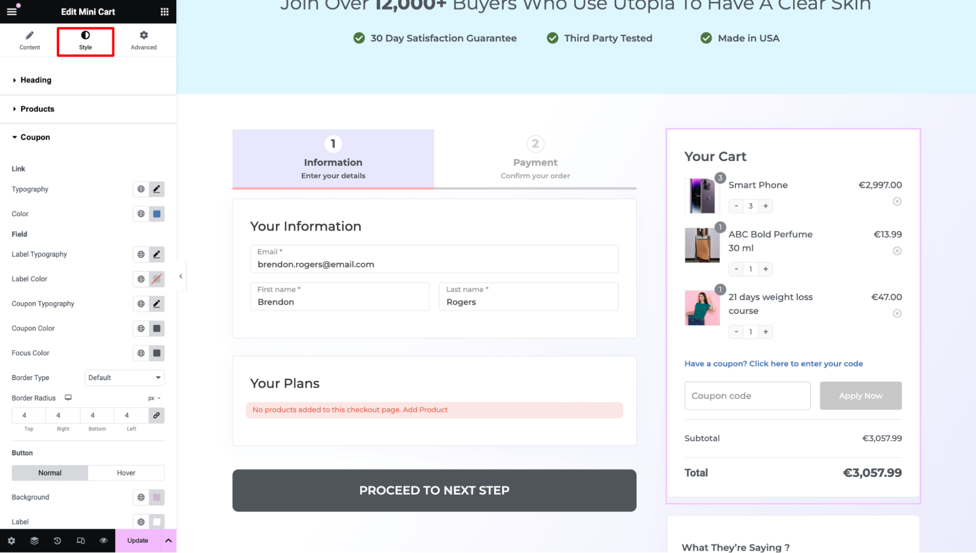 change style of WooCommerce coupon field