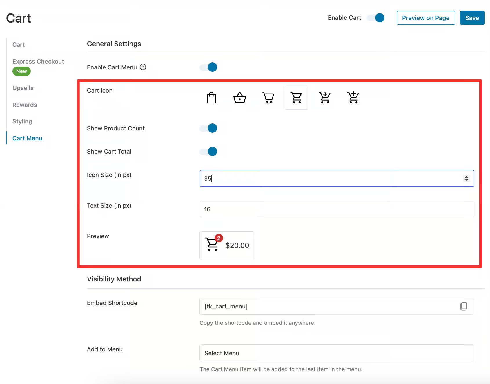 Customize the look and content of the WooCommerce cart icon 