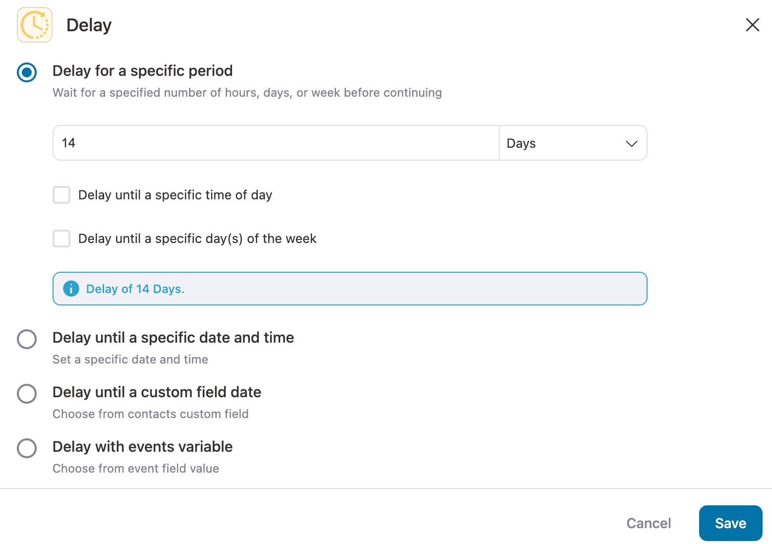 configure delay