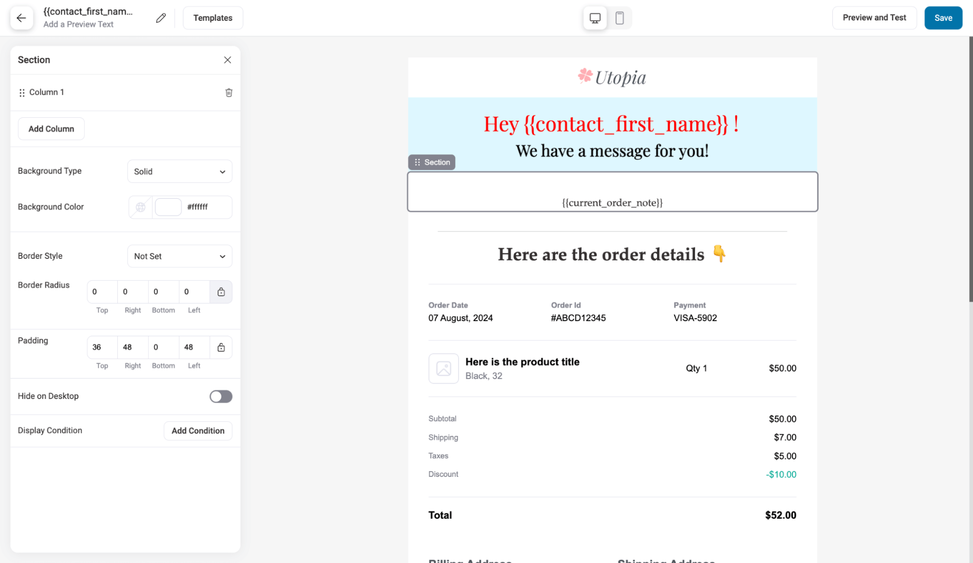 custom WooCommerce order note email