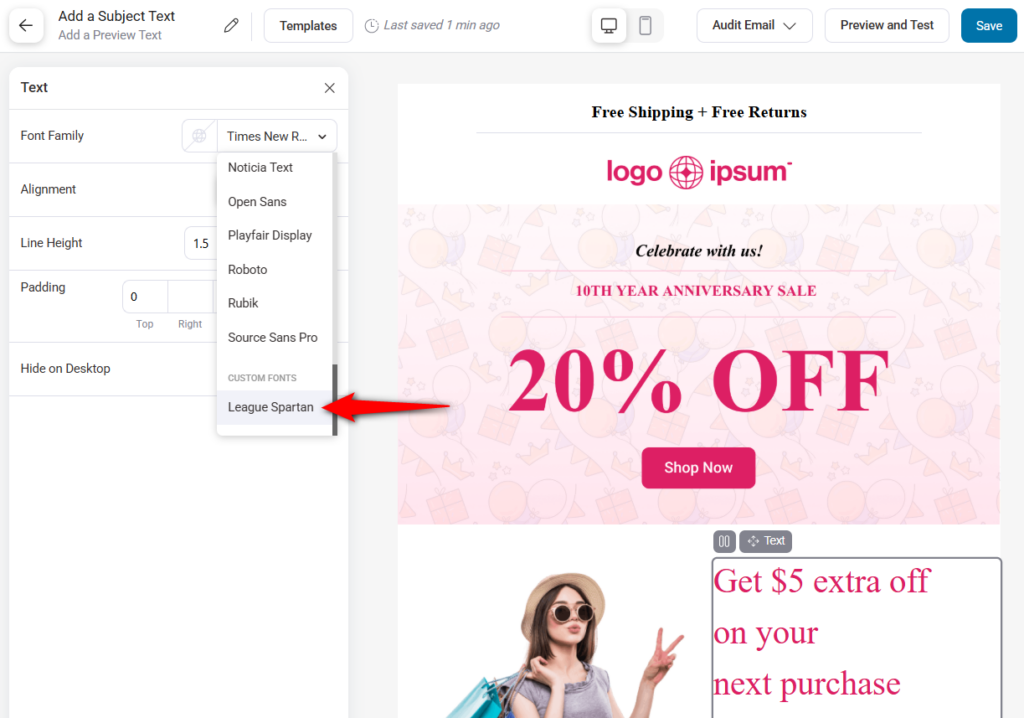 Add Google Fonts to Enhanced Visual Email Builder - FunnelKit Automations