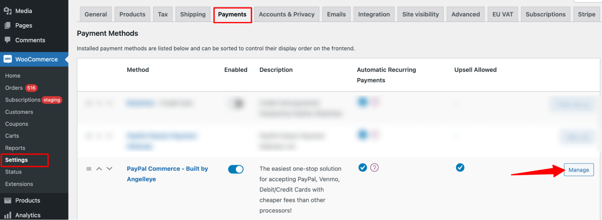 manage paypal commerce