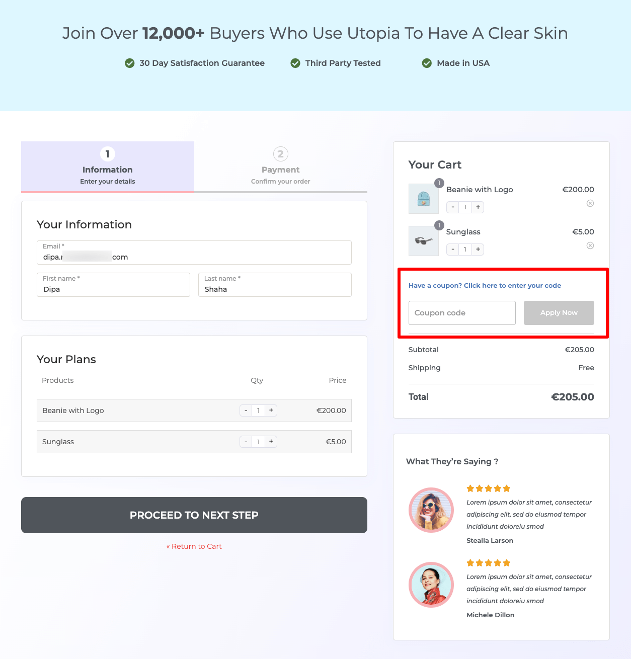 preview WooCommerce coupon field on checkout page