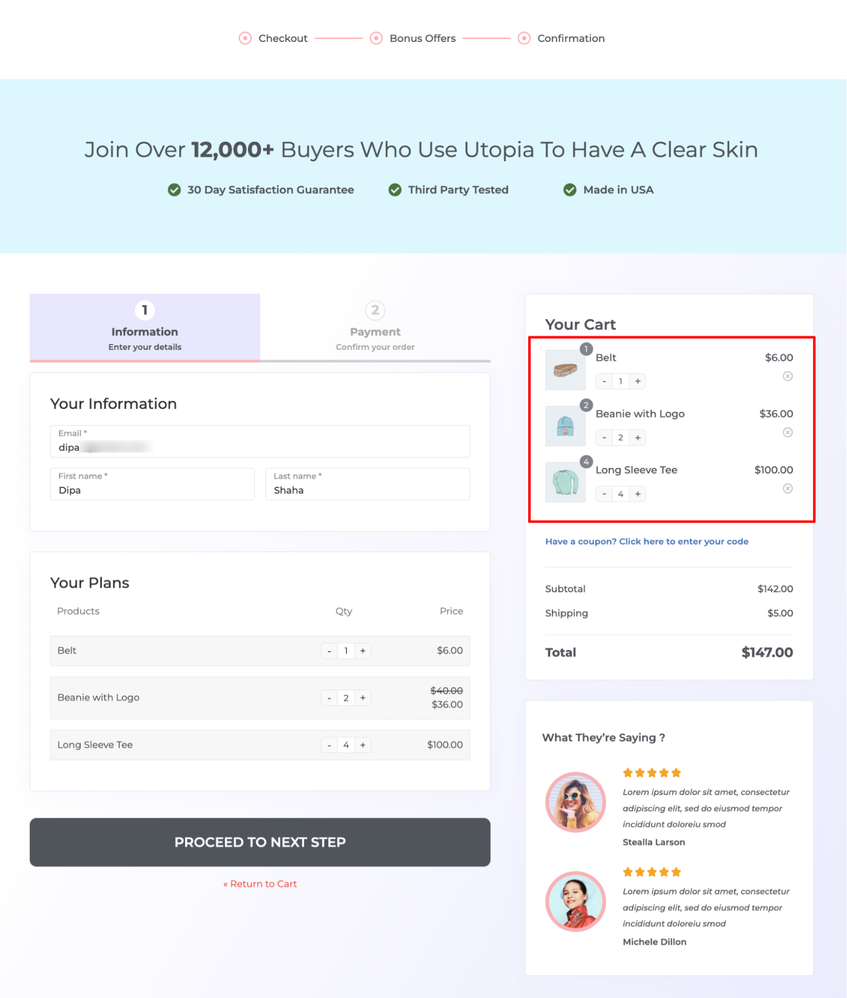 preview change quanity on WooCommerce checkout option