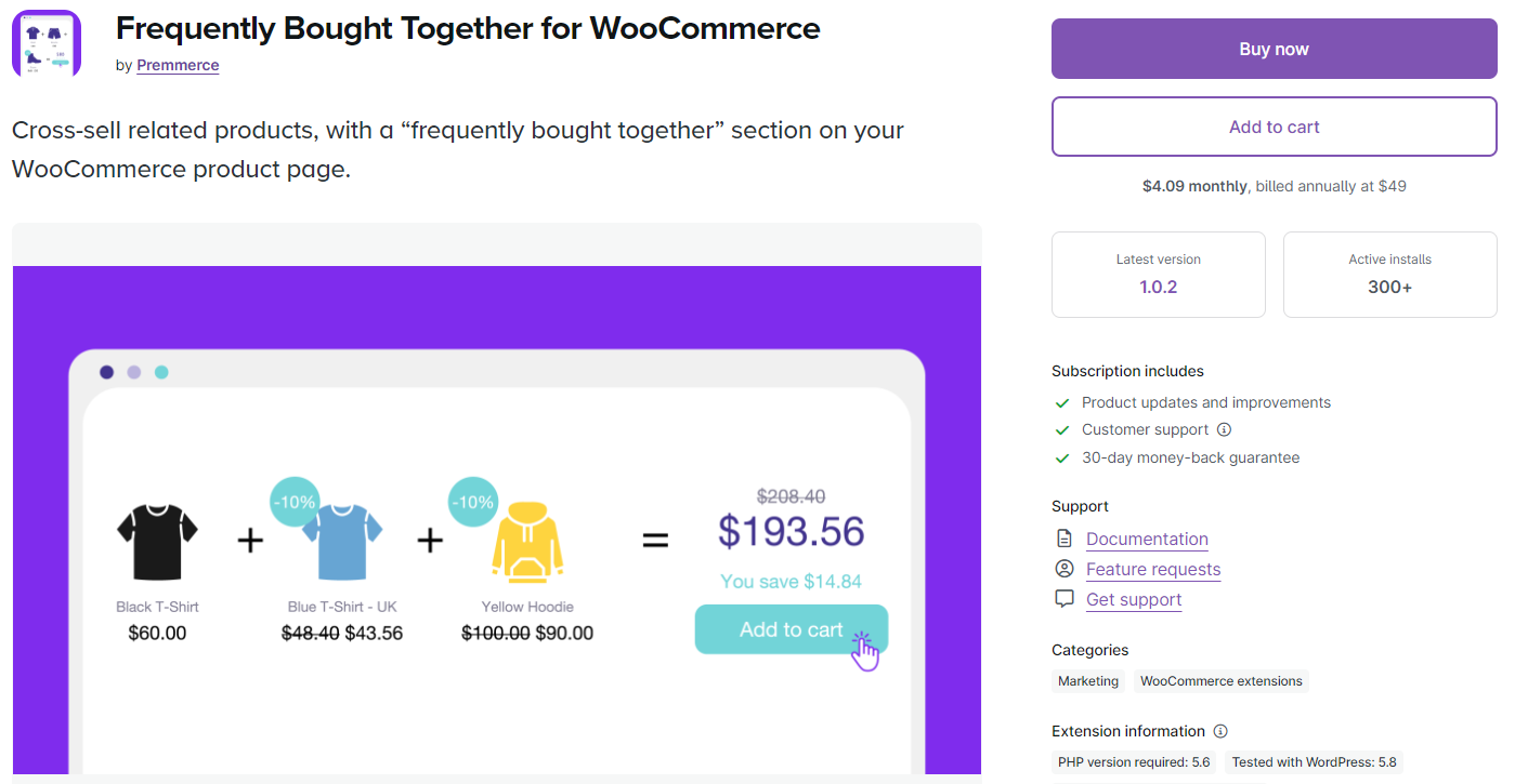 Frequently Bought Together for WooCommerce