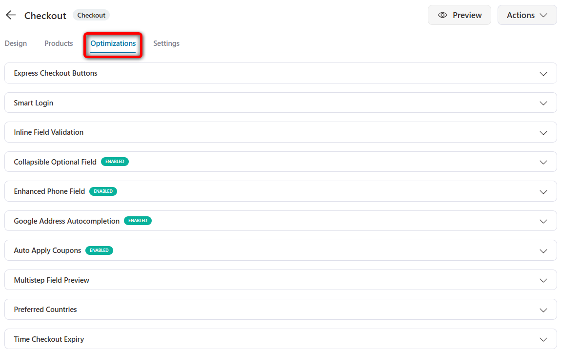 Enable the optimizations on your checkout page offered by the FunnelKit Funnel Builder