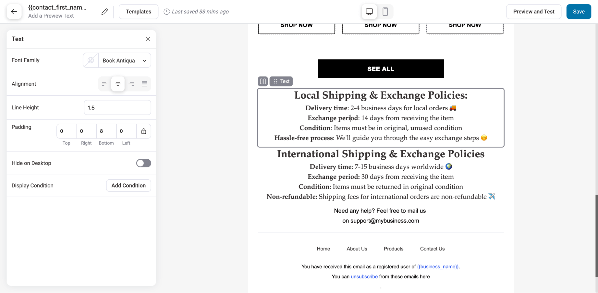 conditional local shipping