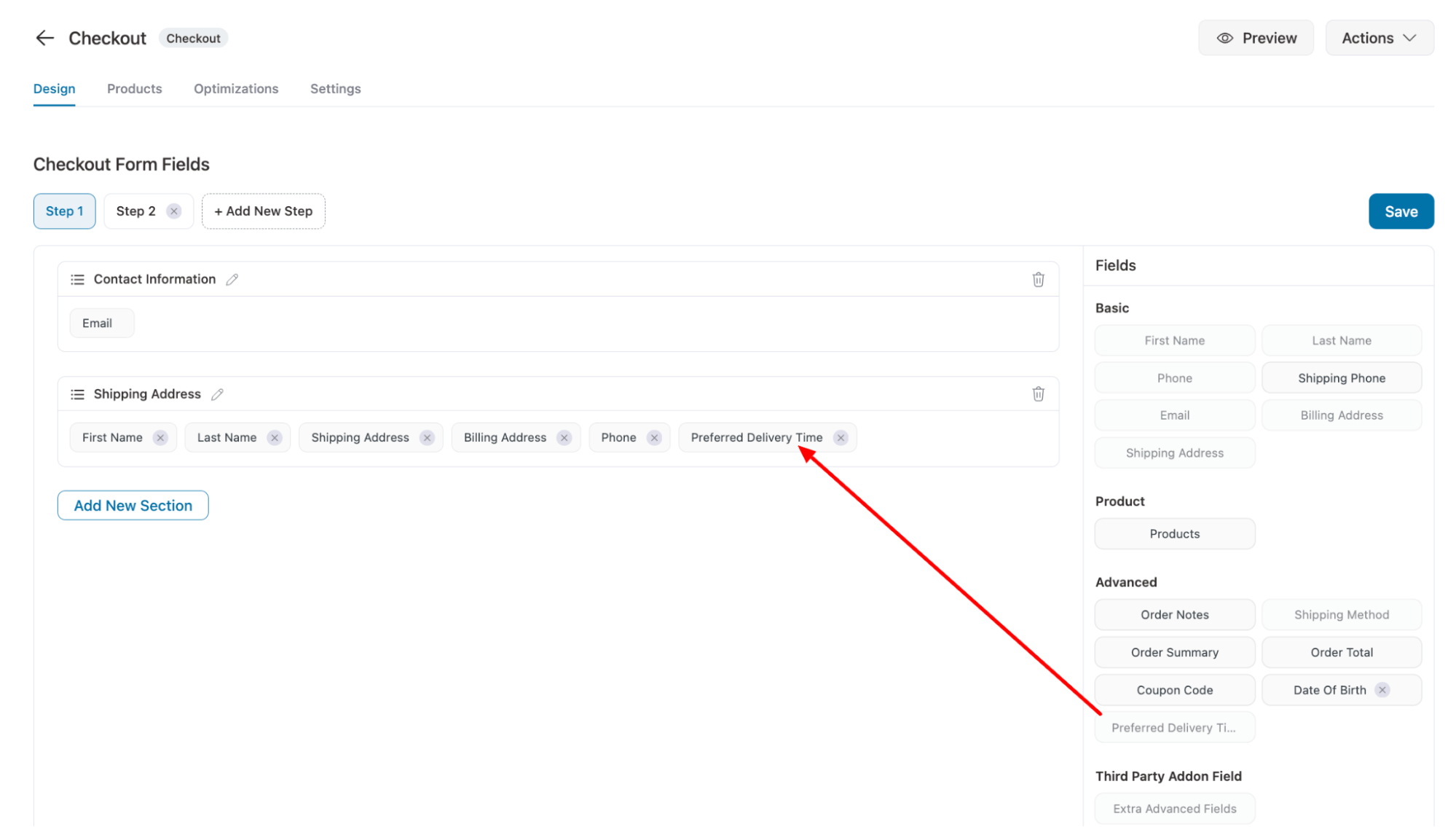 drag and drop custom field