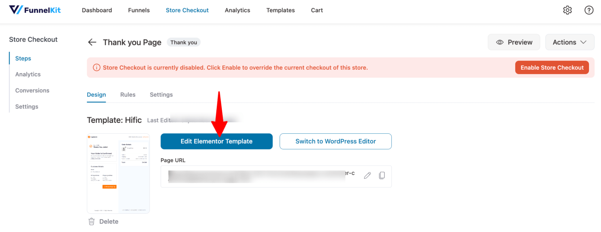 edit elementor template hific