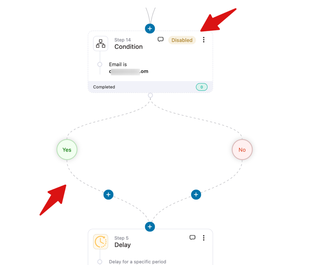 Confirmation dialog for disabling an automation step