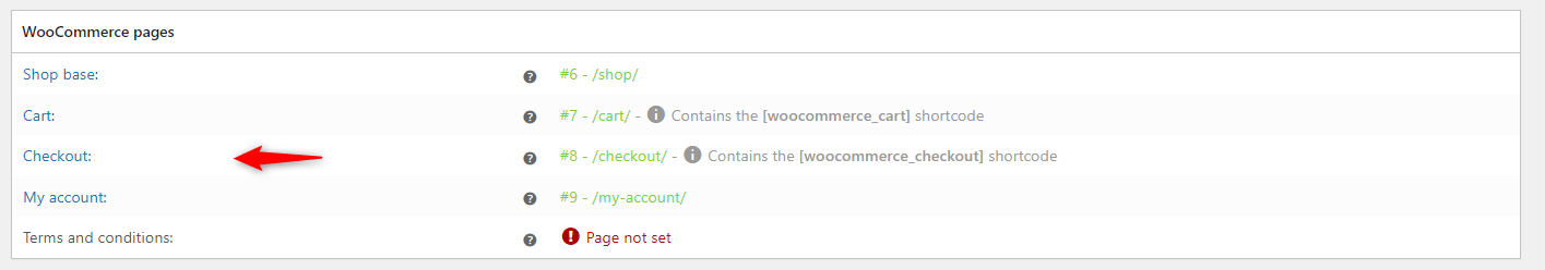 WooCommerce pages