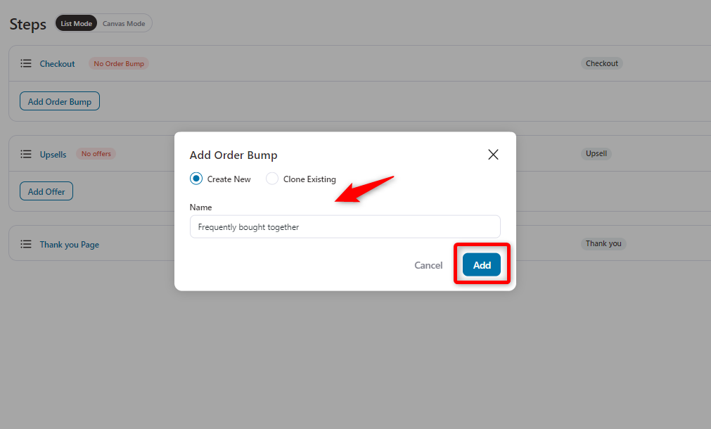 Create an order bump 