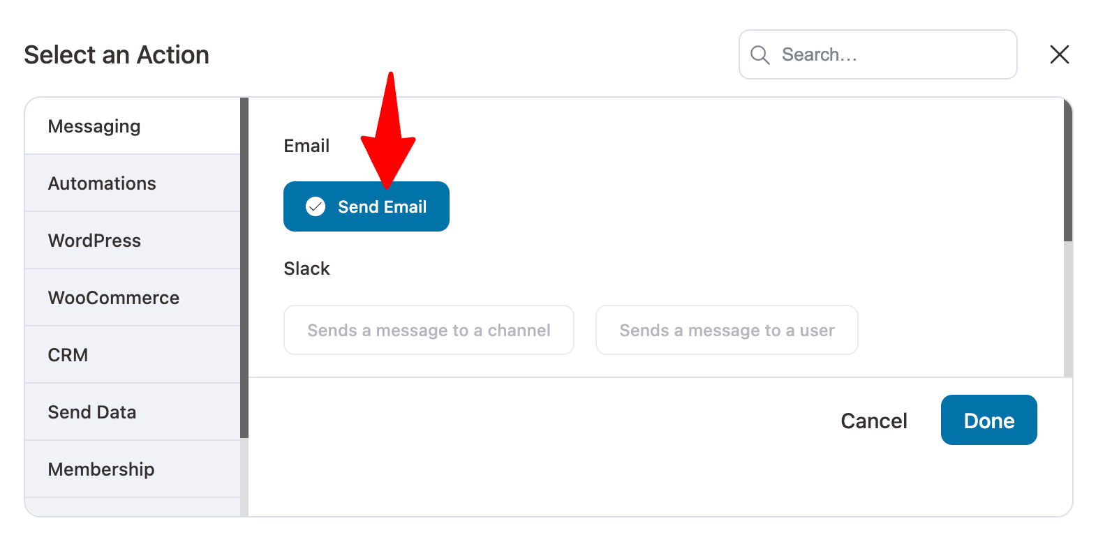 send email action