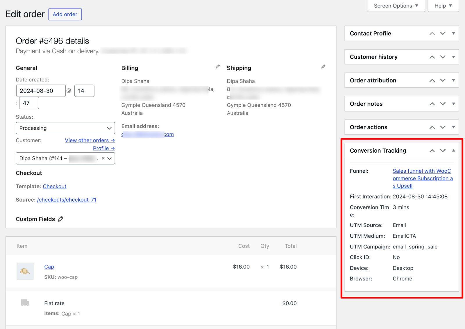 woocommerce conversion tracking