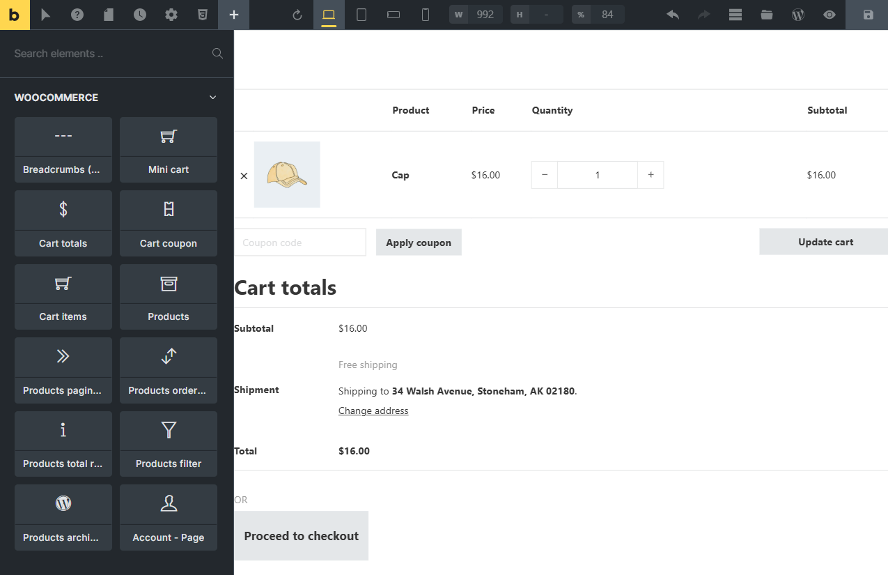 Create a Bricks template with the Cart type and design it with the cart-specific elements.