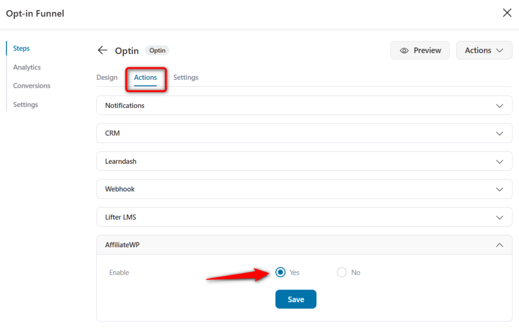 Enable affiliatewp funnelkit opt-in integration