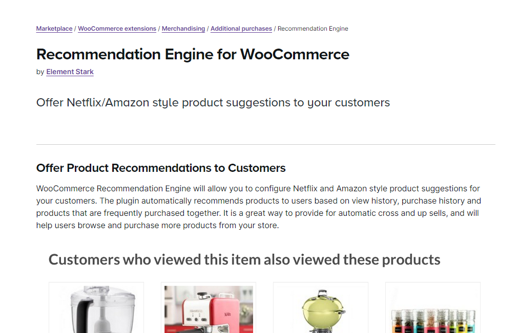 Recommendation Engine for WooCommerce