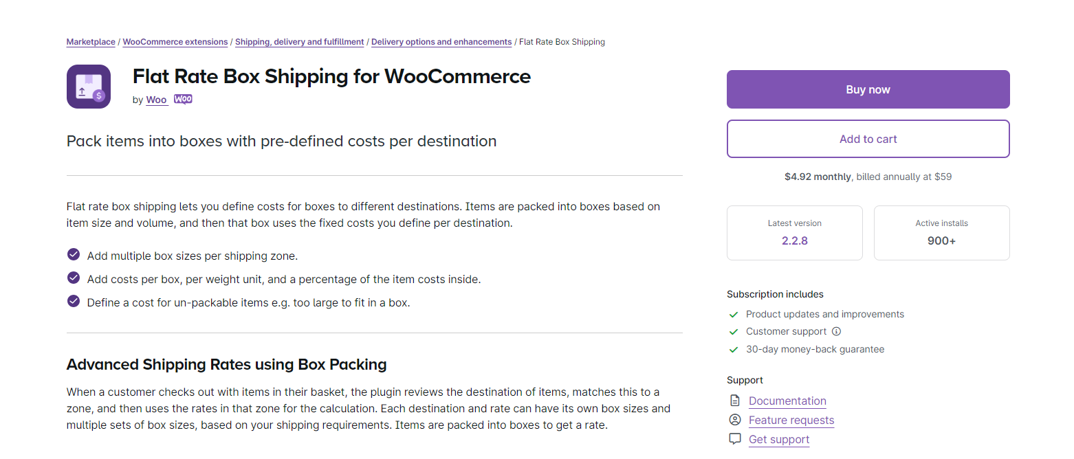 Flat Rate Box Shipping for WooCommerce