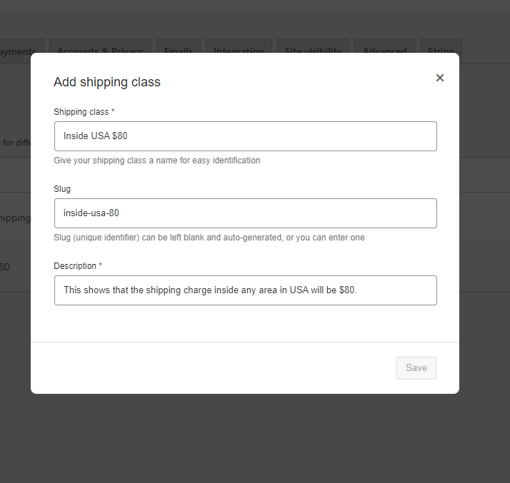 Create shipping class for WooCommerce flat rate shipping