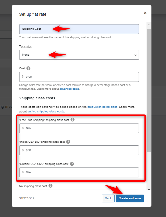 Setting up shipping cost