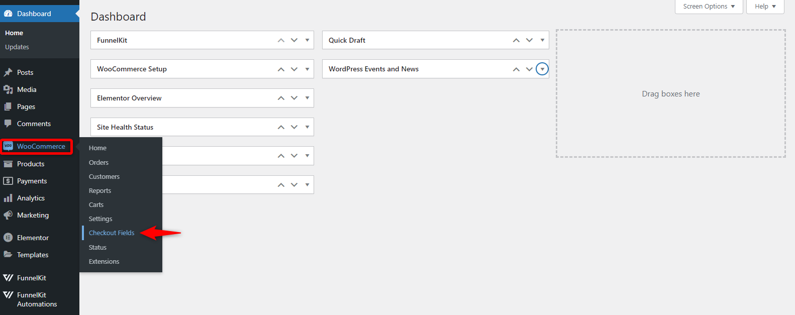 Checking checkout fields