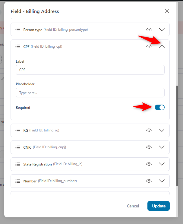 Billing address