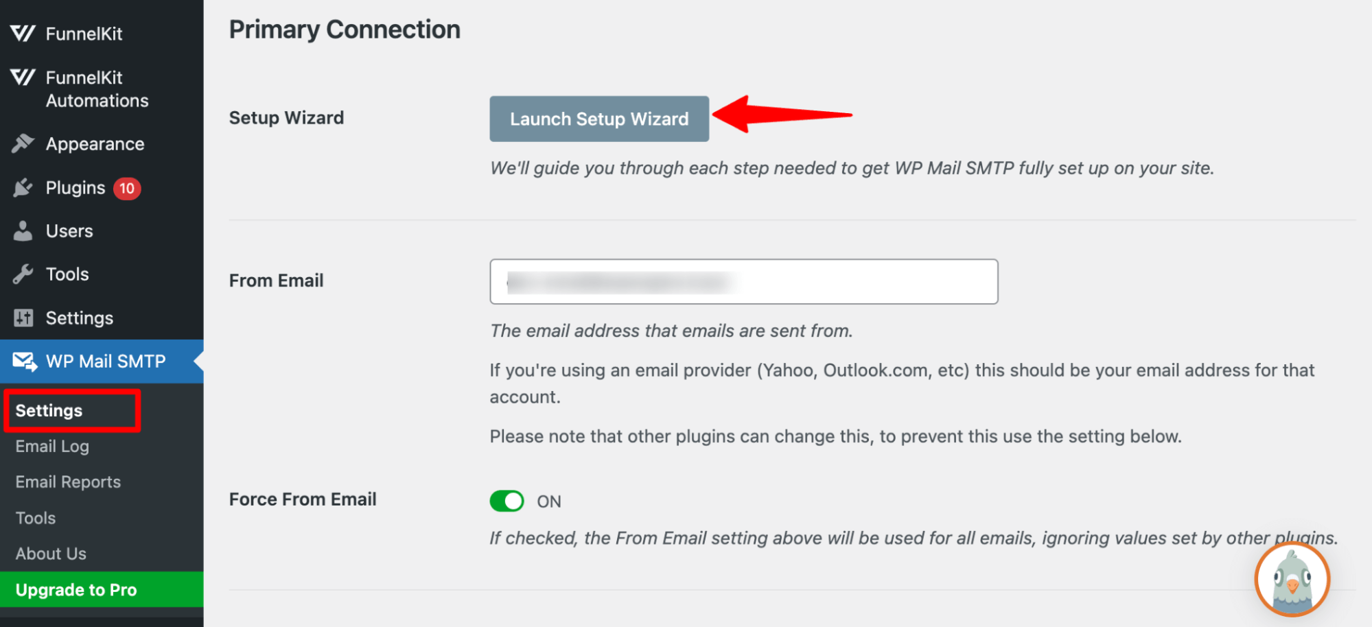 launch set up wizard