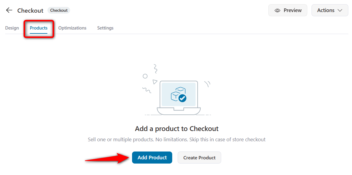 click on the add product button