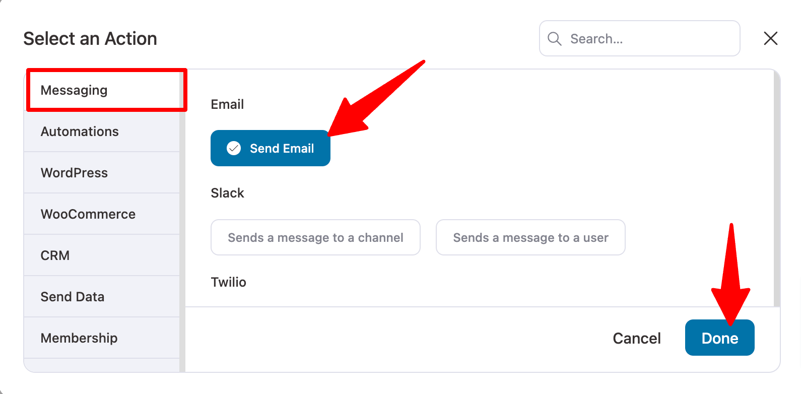 send email action