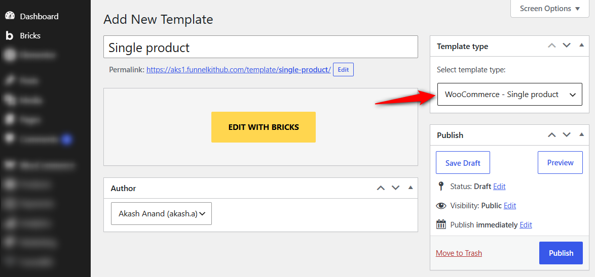 Create a new template, set its type to Single product, and add a template condition targeting all products.