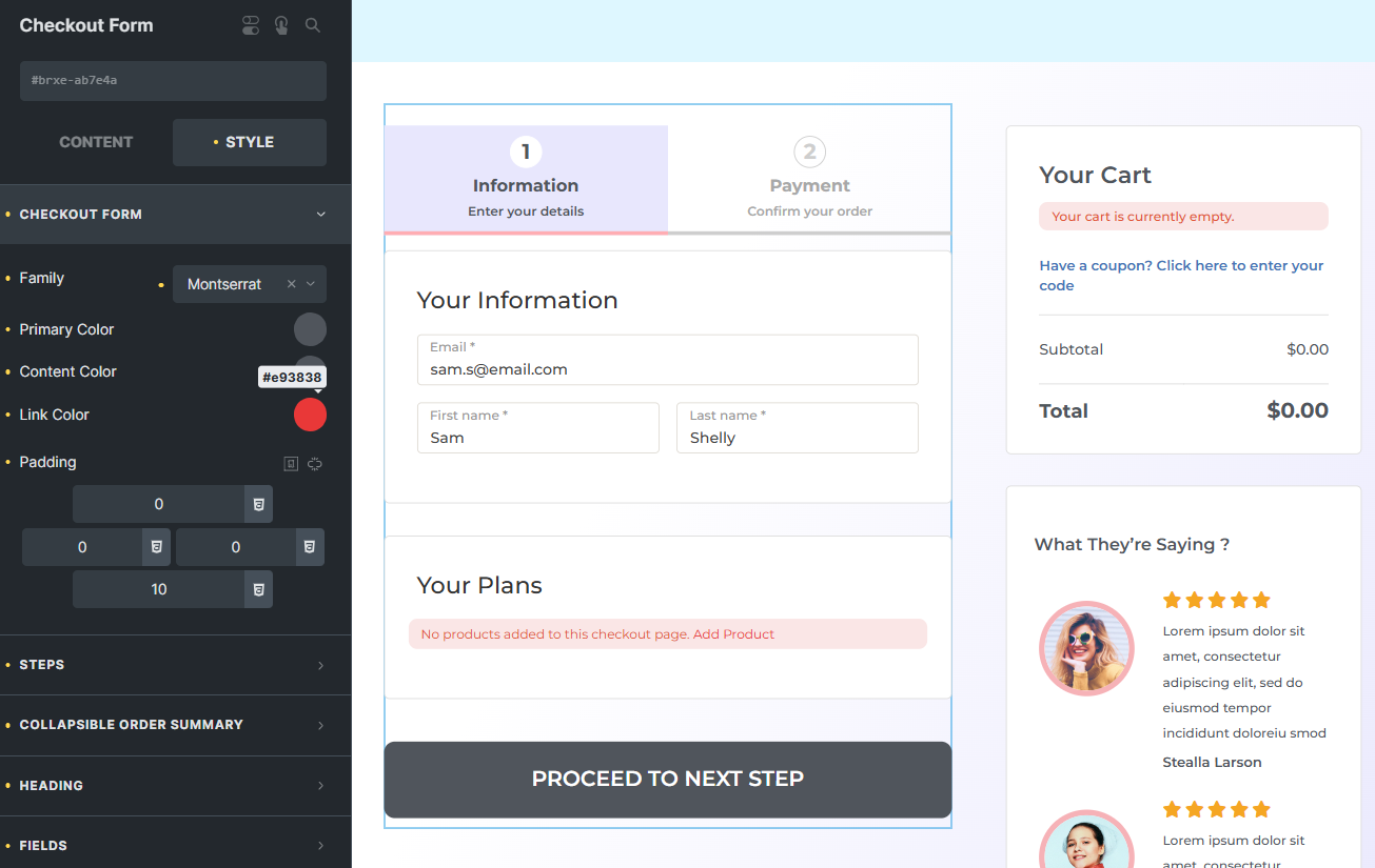 customize the style of your woocommerce checkout page