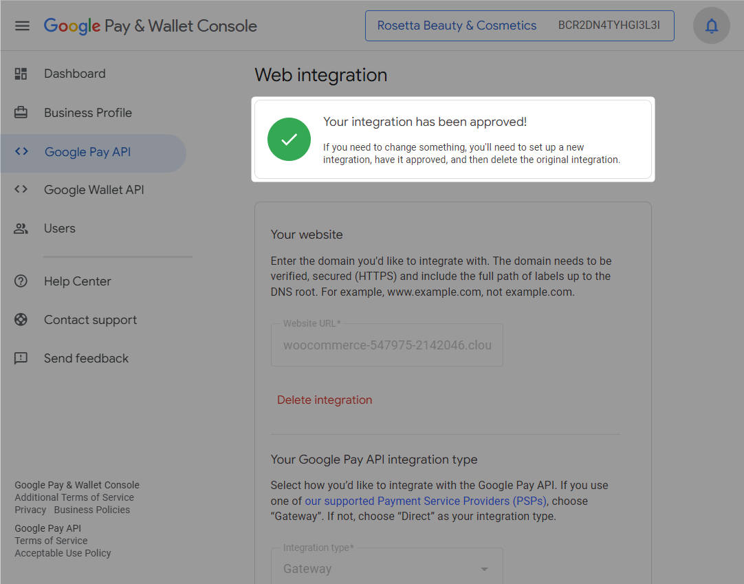 woocommerce google pay integration has been approved