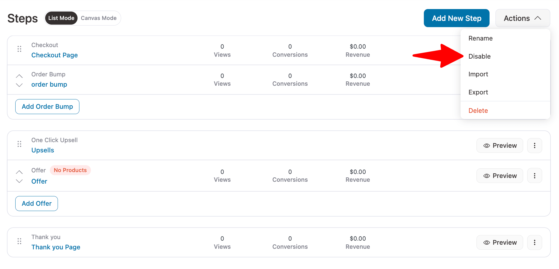 disable store checkout