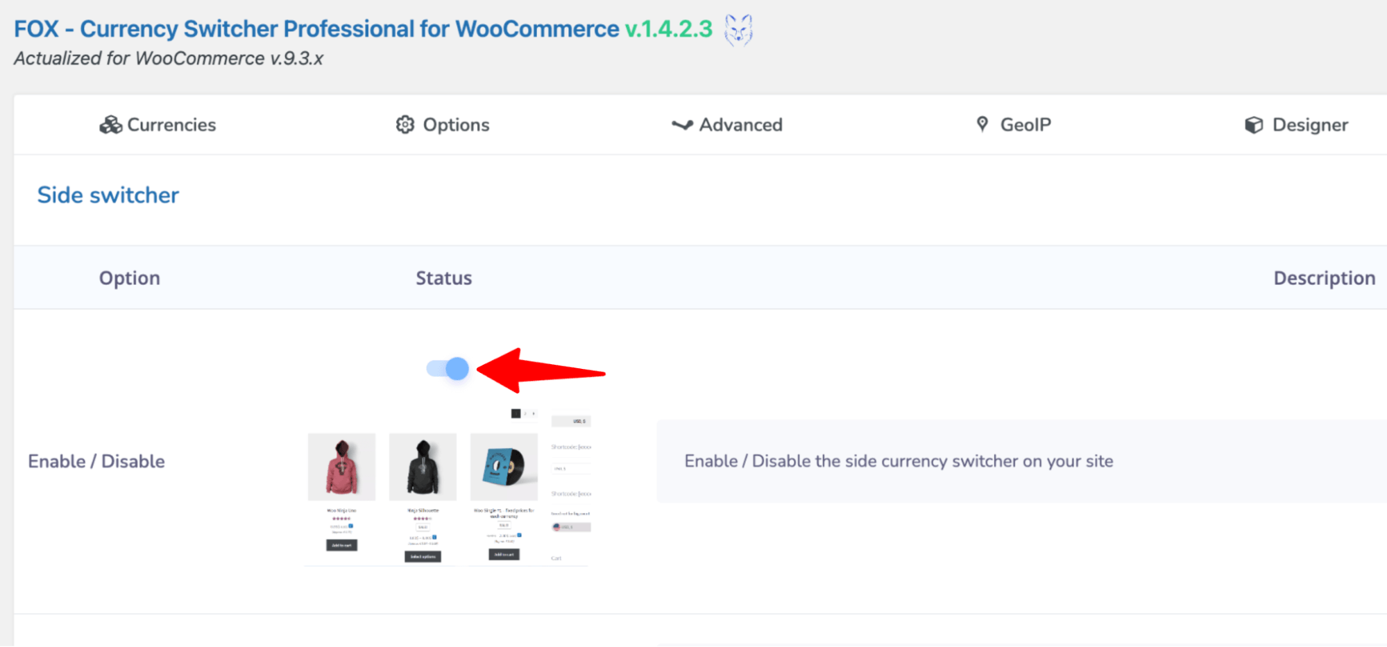 enable side swticher to offer currency change on WooCommerce checkout