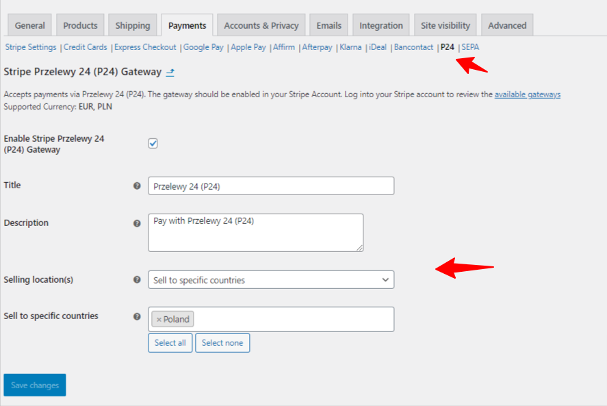 Enabling the payment gateway