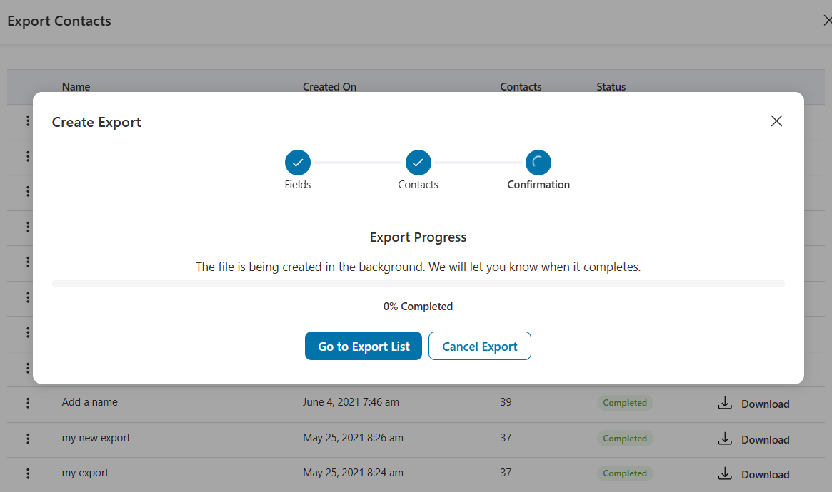 Export contacts flow in funnelkit automations