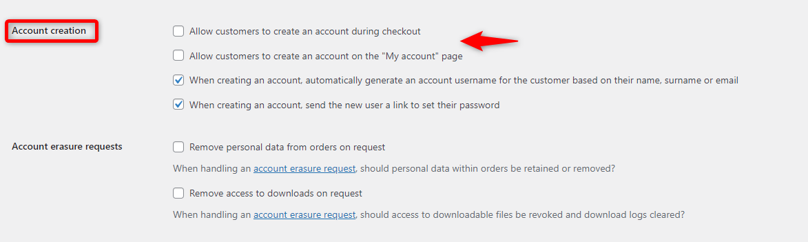 Require account creation for checkout