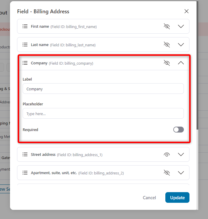 Billing address